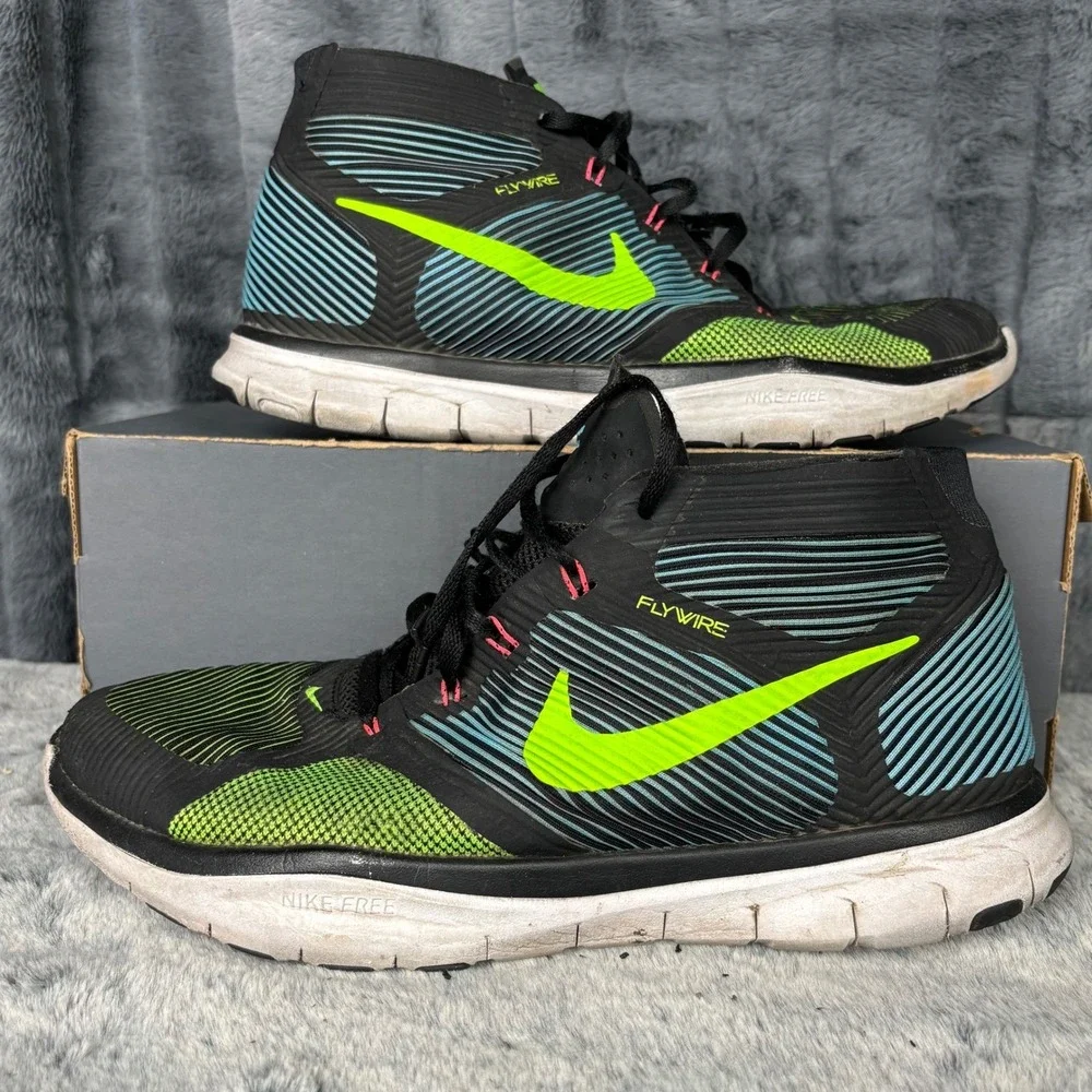 Nike Free Train Instinct Mens 10.5 Black Volt Pink Training Shoes 833274-034